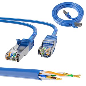 Câble de raccordement LAN Extralink Cat.6A S/FTP 0,5 m, câble réseau en cuivre à paire torsadée 10 Gbit/s - Product Image 1