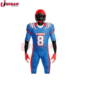 Maillots de football américain personnalisés en gros pour adultes, imprimés par transfert thermique, respirants, en polyester/coton, unisexe, tissu 140g, OEM - Product Image 4