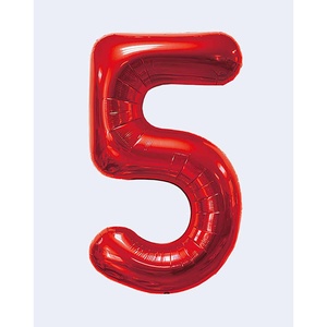 Palloncini Numero Rosso N5 80cm 12 pz in Confezione - Product Image 1
