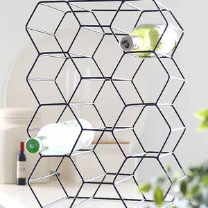 Bouteille autoportante casier à vin noir comptoir organisateur de stockage en métal pour cuisine garde-manger réfrigérateur - Product Image 1