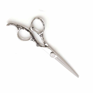 Tijeras de corte de pelo con mango de cerámica de lujo, tijera de peluquería de acero inoxidable con hoja recta - Product Image 3