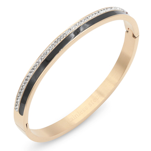 Braccialetti di moda in acciaio inossidabile incernierato placcato oro rosa 6mm di larghezza
