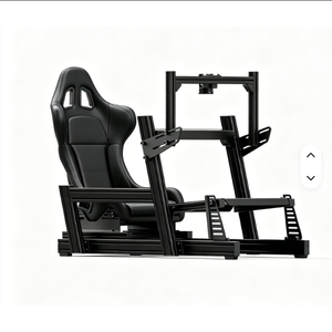 Cockpit de simulation de course complet Han Te en gros, personnalisable et réglable, série 5000, en aluminium, pour usage domestique, finition anodisée argent/noir - Product Image 3