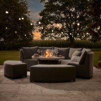 Ensemble de canapés d'extérieur en tissu imperméable, canapé d'angle de patio avec table de foyer, mobilier d'hôtel, canapé de jardin avec ensemble de table à manger