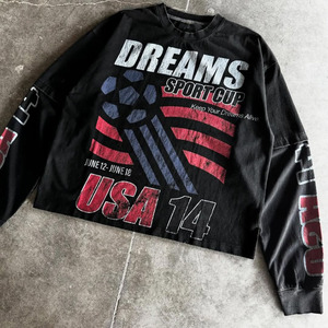 OEM <b>Service</b> by Plain <b>Factory</b> Direct Adjustable Rate Unique Design Double Sleeve Screen Printing Men's T-shirts - Product Image 3