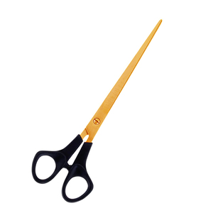 กรรไกรกรูมมิ่งผมสีที่กําหนดเองใบมีดตรงโลหะเหล็กกรรไกรตัดผมสุนัขพร้อมที่จับพลาสติก - Product Image 2