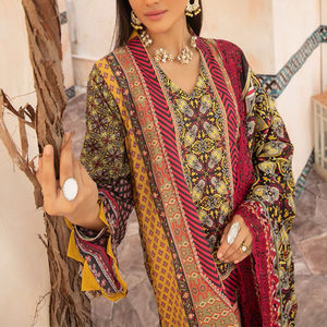 Traje de Verano para Mujer de Alta Calidad en Color Personalizado, Elegante Vestido Pakistaní Tradicional Bordado hasta el Suelo, Superventas - Product Image 2