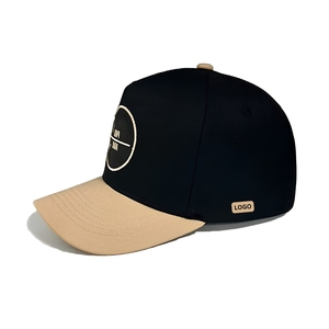 Custom 2-Tone Performance Golf Hat For Men 5-Panel Moisture-Wicking Baseball <b>Cap</b> With Custom Rubber PVC Logo <b>Snapback</b> Closure - Product Image 3