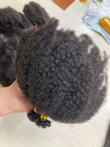 Precio al por mayor Extensiones de cabello Remy de doble dibujado Punta de queratina Todos los tamaños Moneda de color natural Rizado Onda profunda Humano de alta calidad - Product Image 3