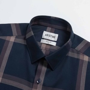 Aristino, camisa de vestir antiarrugas transpirable con cuello mandarín a rayas marrones para hombre ALS1790Z, precio al por mayor, producto superior - Product Image 2
