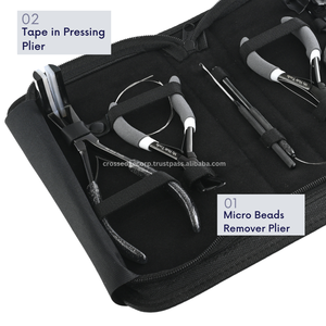 Le kit d'outils d'extension de cheveux en gros comprend un dissolvant de sertissage de microbilles et une pince à ruban, également des mini ciseaux pour couper le fil - Product Image 3