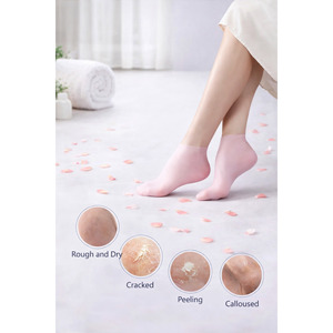 2-Piece Silicone Foot Care Sock & Hand Peeling <b>Glove</b> Set Ultra Flexible Skin Care - Product Image 4