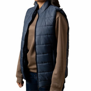 Chaleco acolchado cálido para mujer, para vestir informal de invierno, chaleco acolchado aislado sin mangas con cremallera, chaleco acolchado para mujer - Product Image 1