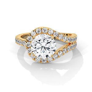 2.54ctw Round Brilliant Cut CZ Bypass Halo <b>Ring</b> 925 Sterling Silver Engagement Band - Product Image 4