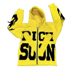 Sweat à capuche zippé tendance avec patch brodé, logo personnalisé, poids lourd, 100% coton, veste décontractée, streetwear pour homme, sweat à capuche zippé - Product Image 6