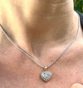 ก้อนเพชรรูปหัวใจกลมธรรมชาติจี้ชุบทอง10K สีทึบสำหรับผู้หญิงเครื่องรางเพชรโมอิส - Product Image 3