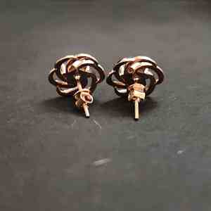 Pendientes de Oro Sólido de 14 Quilates con Diamante Tallado, Chapados en Oro Rosa, Unisex, Modernos, 5 GM, Regalo de Aniversario, Certificados por IGI - Product Image 3