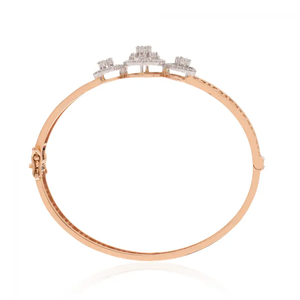 Exquisite 14K Solid <b>Rose</b> <b>Gold</b> <b>Bracelet</b> with Diamond Accents Womens Jewelry Elegant Gift for Wedding Engagement Romantic - Product Image 1