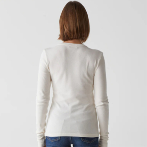 Nouveauté T-shirts à manches longues surdimensionnés en coton personnalisés vente en gros de T-shirts à manches longues pour femmes de High Street décontractés avec logo personnalisé - Product Image 2