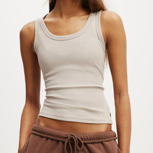 Material totalmente transpirable y de secado rápido hecho camiseta sin mangas para mujer/tela de poliéster personalizada hecha camiseta sin mangas con cuello redondo para mujer - Product Image 4