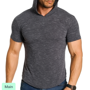 Camisetas de hombre con cuello redondo de alta calidad y logotipo personalizado, Camiseta deportiva, ropa de punto de estilo callejero, ropa de calidad OEM/ODM - Product Image 4