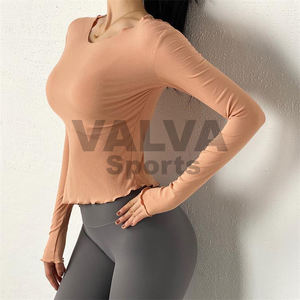 เสื้อยืดออกกำลังกายระบายอากาศได้ดีสำหรับผู้หญิงเสื้อออกกำลังกายขนาดใหญ่พิเศษตัดด้านหลังสำหรับโยคะ - Product Image 2