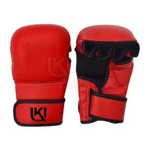 Gants de grappling professionnels en cuir à paume ouverte pour MMA, lot en gros, marque privée - Product Image 6