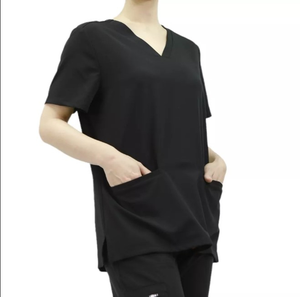 Camisa y pantalón elásticos de uniformes de hospital hechos a medida OEM de alta calidad con encaje al por mayor - Product Image 4