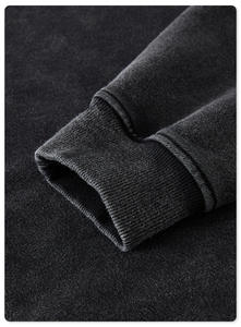 Sudadera de cuello redondo para hombre lavada Vintage, sudadera de alta calidad de 440gsm, jersey de gran tamaño en blanco de 440 Gsm - Product Image 3