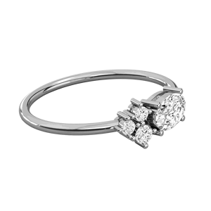 Anillo de Boda de Diseño con Diamantes Ovalados y Redondos - Product Image 2