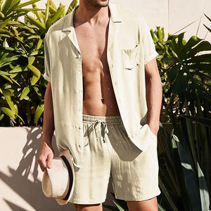 Custom Made Men's Summer Short <b>Set</b> Polyester Windbreaker with Zip Plus Size <b>Knitted</b> Street Style Tracksuit - Product Image 3