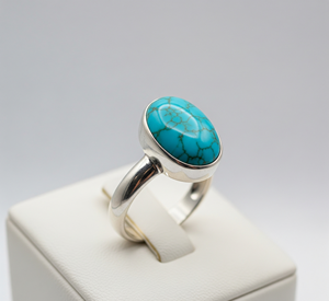 Venta caliente 925 Plata personalizada fiesta banda moda turquesa piedra preciosa moda anillo boda joyería regalo para mujeres OEM gran oferta - Product Image 3