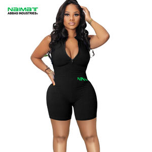 Combinaison moulante sans manches sexy pour femmes, vêtements de sport en dentelle sans couture, streetwear - Product Image 1