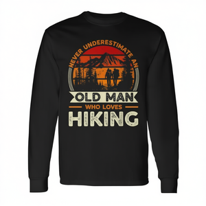 Old <b>Man</b> <b>Who</b> <b>Loves</b> Hiking Vintage Long Sleeve T-Shirt - Product Image 2