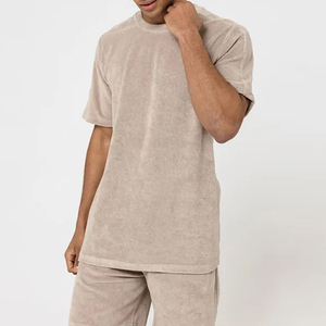 ชุดกางเกงขาสั้นผ้าฝ้ายออร์แกนิกสำหรับผู้ชาย100% ผ้าเทอร์รี่ย้อมสีล้วนแห้งเร็วระบายอากาศได้ดี - Product Image 2