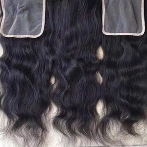 มัดผมมนุษย์สำหรับต่อผมตรงและมัดผมตรงส่วนหน้าผมต่อแบบปิดผมสีดำ - Product Image 4