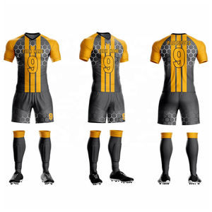 2025 vêtements de football durables uniformes de football personnalisés | Kit de costume d'entraînement de football rouge noir sublimé short de maillot de football - Product Image 4