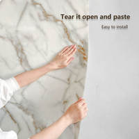 Autocollant de papier peint en mousse PVC PET feuille de mur en feuille 1.2m de largeur panneau de marbre auto-adhésif