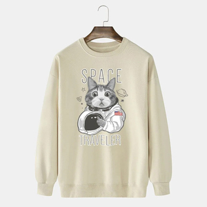 Sudadera de mujer con estampado personalizado con cuello redondo de poliéster coreano y tela de rizo de algodón larga para la temporada de invierno - Product Image 4