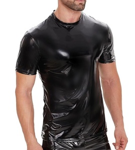 Último Modelo 2026, Nueva Camiseta de Cuero Lisa de Color Personalizado para Hombre, Transpirable, Corte Regular, para Motociclistas, Fitness, Ecológica - Product Image 3