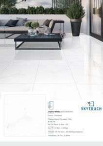 Alpino เครื่องเคลือบดินเผาเคลือบสีขาวขนาด60x60ซม. ขายส่งสำหรับใช้ในโครงการ - Product Image 3