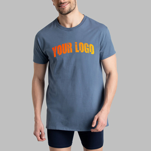 T-shirt homme 100% coton, uni, avec impression graphique personnalisée, logo imprimé, designs surdimensionnés, impression DTG, coupe ample. - Product Image 1