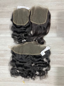 Extensiones de cabello humano ondulado sin procesar 100% de alta calidad, cierre alineado con cutícula, encaje de película virgen de grado de encaje HD negro - Product Image 6