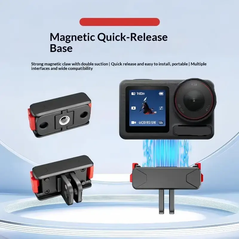 Hongdak Quick Release Magnetic Adapter Base Mount for Insta360 Ace/X5 Suction Cup Protective Case Magnetic Adapter Accessories
