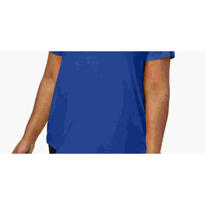 Haut décontracté en maille à manches courtes pour femme JM Collection, tailles 2X-4XL, respirant, bleu uni, avec logo brodé, chemise de bureau - Product Image 3