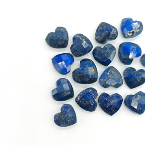 AAA Lapis Lazuli pierre précieuse sculptée à la main en forme de coeur pour la fabrication de bijoux 8mm Lapis Lazuli pierre précieuse en vrac sculpture Briolette - Product Image 2