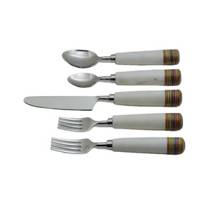 Modern Design <b>MOP</b> <b>Handle</b> Handmade & Stainless Steel Kitchen Flatware Set of 4 Cutlery Set Flatware Sets - Product Image 6