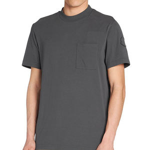 Fabricants Tshirt respirant lourd T-shirts pour hommes T-shirt de gym surdimensionné brodé T-shirt en coton pour hommes avec poche poitrine - Product Image 1