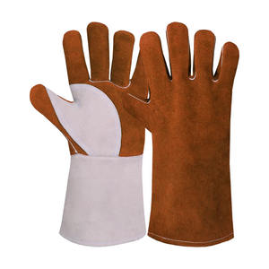 Pouce paume cuir de vachette fendu gants de soudage sécurité industrielle construction ignifuge robuste gants de lutte contre l'incendie - Product Image 6
