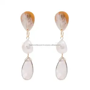 So beautiful horn earrings good quality natural color with latest design For womens partyware From Falak World Export